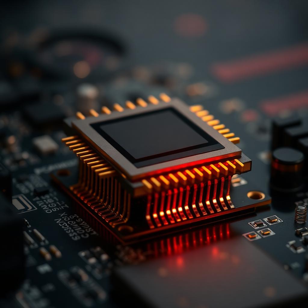 Chip processador em close-up