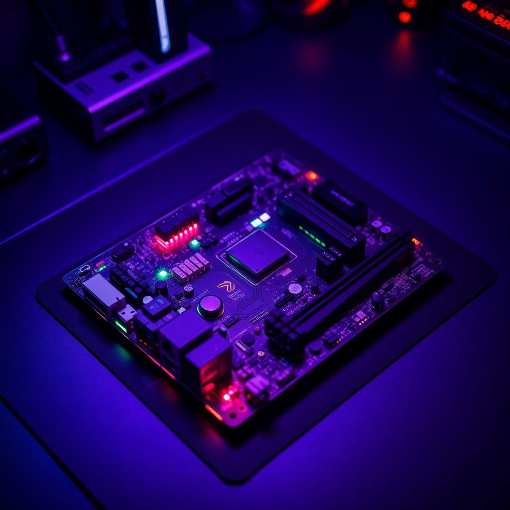 Placa de PS5 sob luz UV diagnóstica